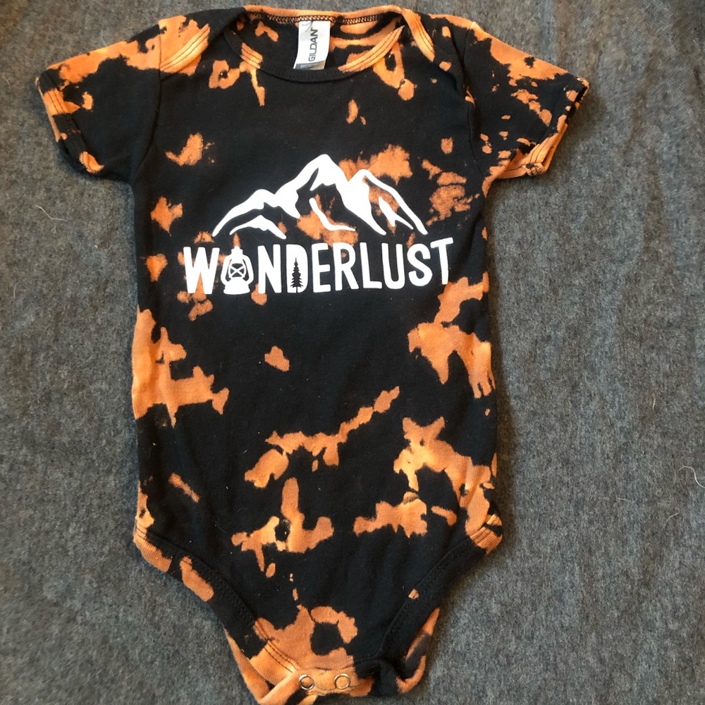 Bleach tie dyed Wonderlust onesie